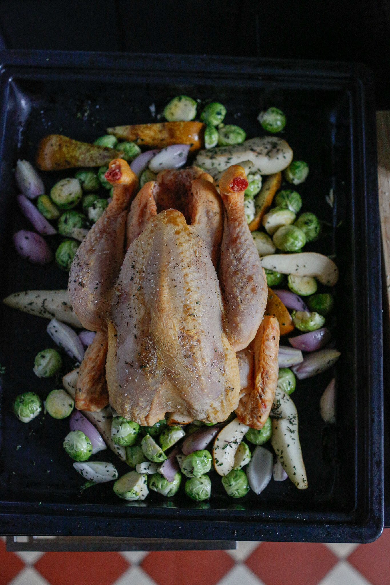 Place your chicken in it's designated seat and buckle her up