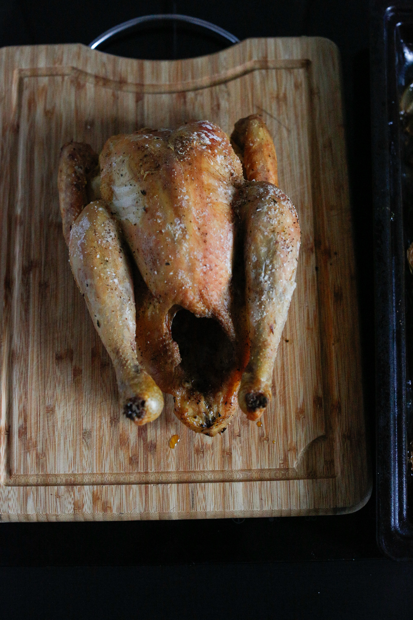 My chicken cooked for 1 hour but each oven cooks differently. A chicken of this size can cook up to 1hr 30mins
