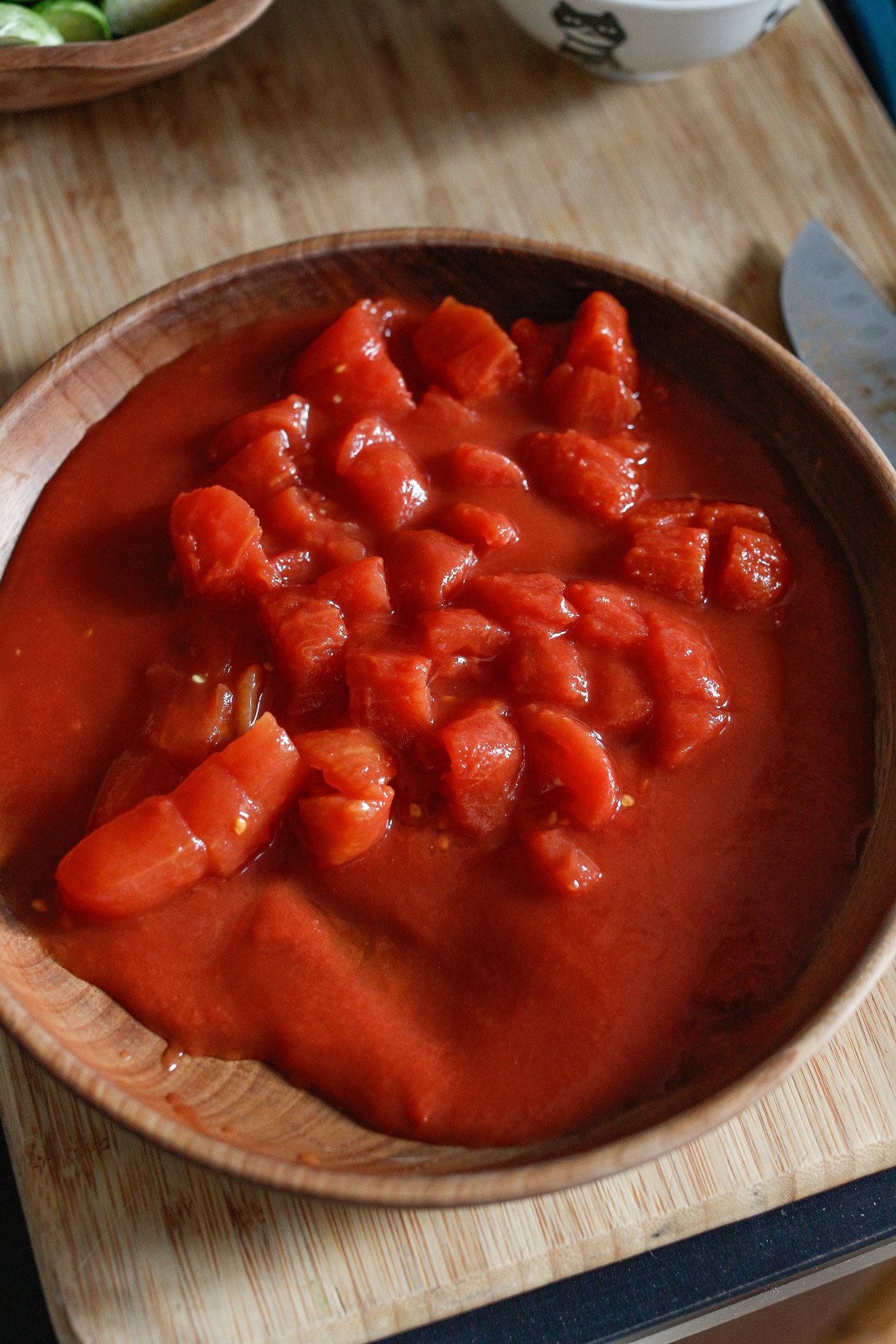 Cut up your tomatoes into medium pieces