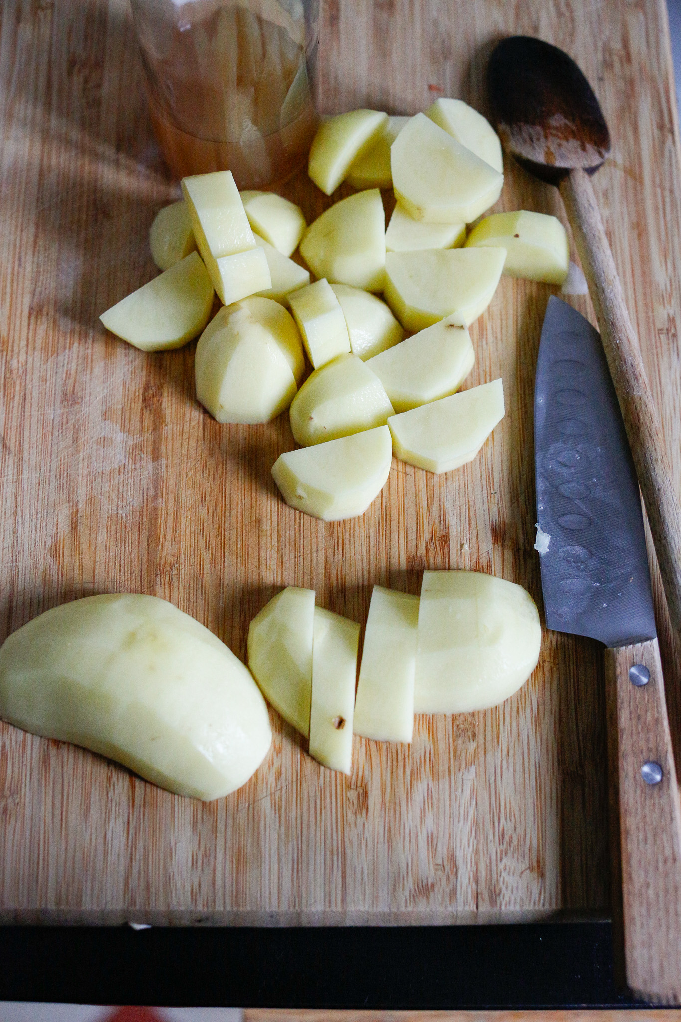 The actual size of the cut doesn't matter much as long as they are close in size for even cooking