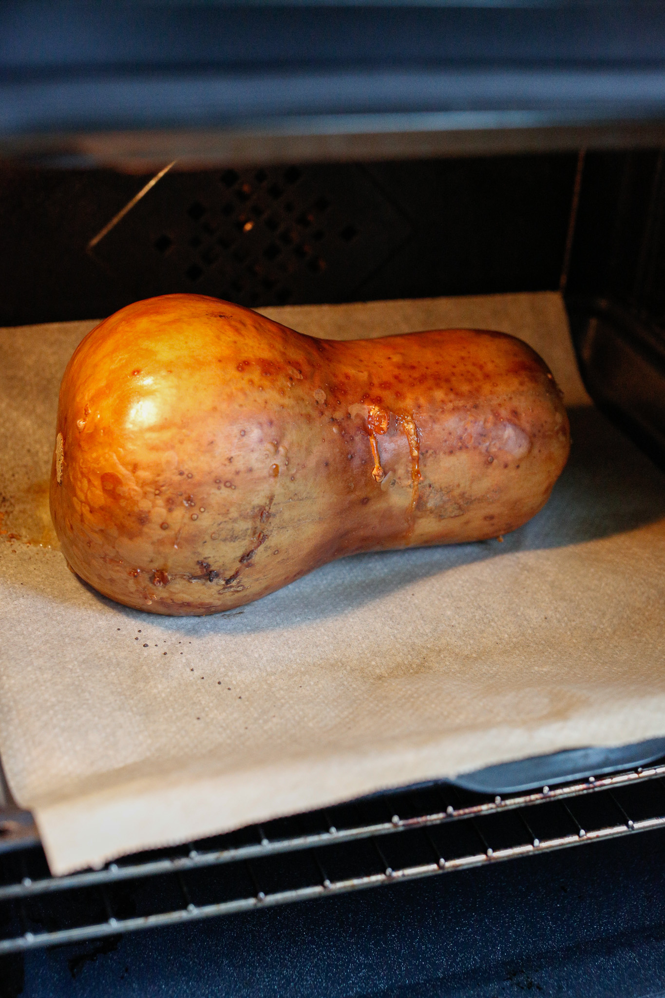 Clues that your squash is done are a browned skin, some juices oozing and if your knife goes into the squash easily