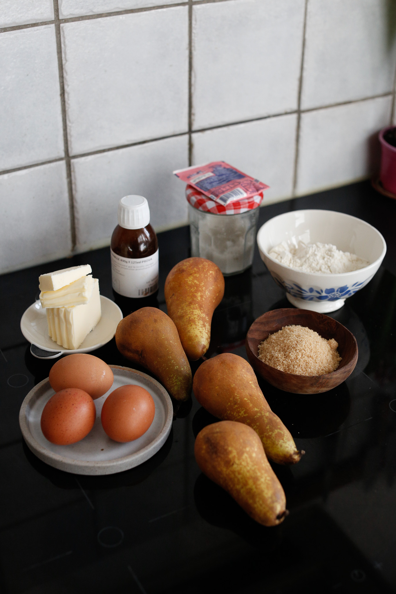 All ingredients for Humble Pear cake prepared