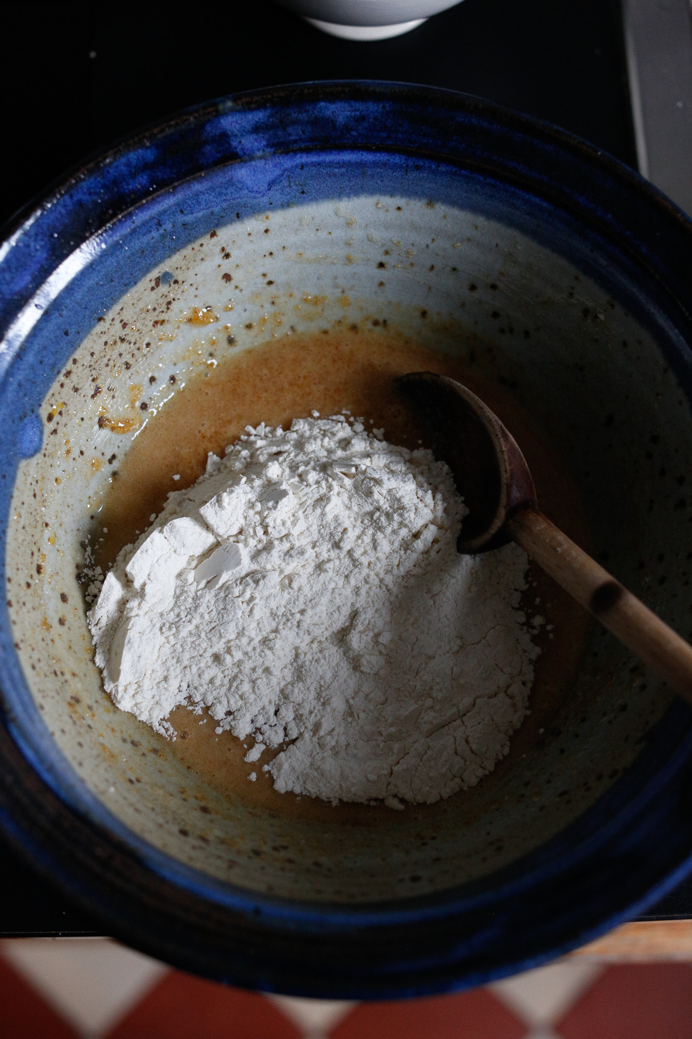 Add your flour and mix