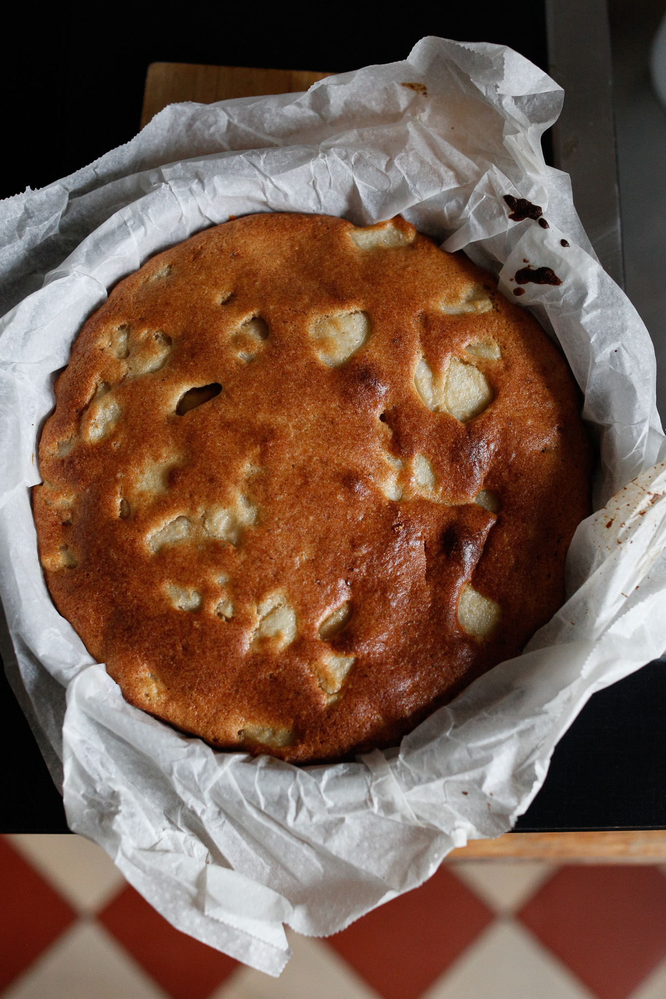 Your cake will lovely nicely golden, feel free to serve it face up if you'd like