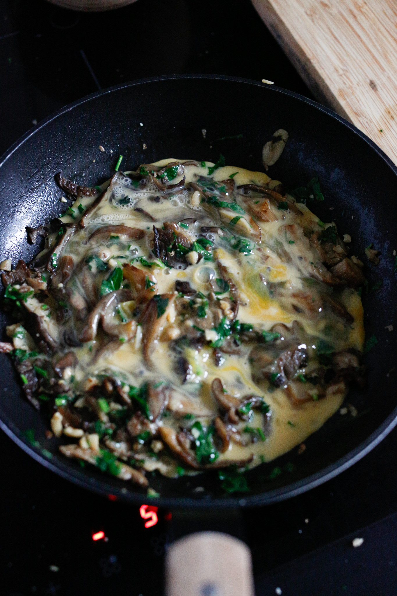 Add in your egg mixture