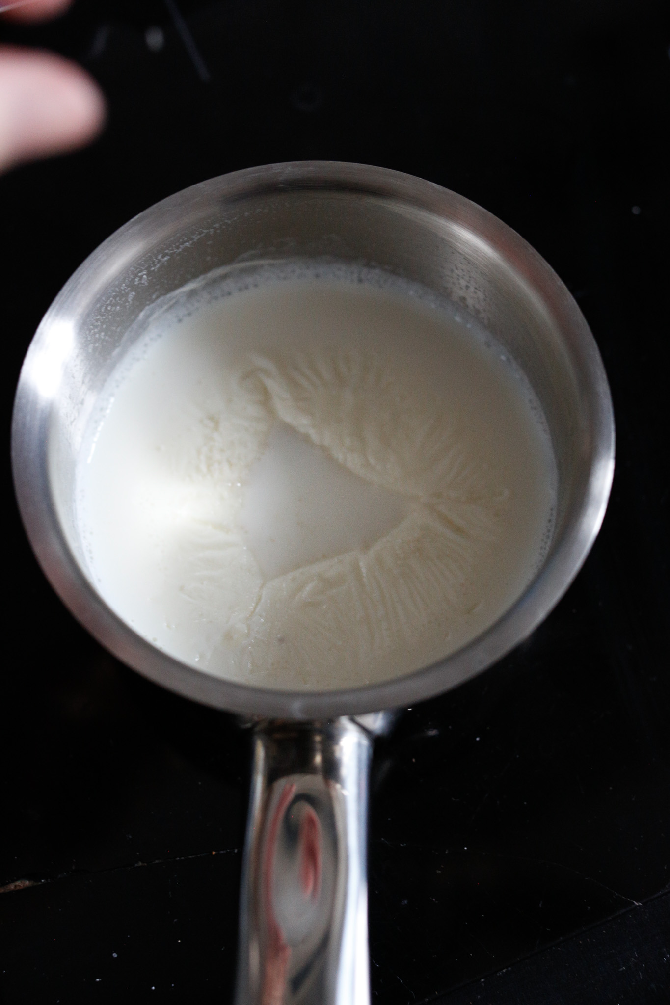 I warmed my milk too much but I still used the skin on top
