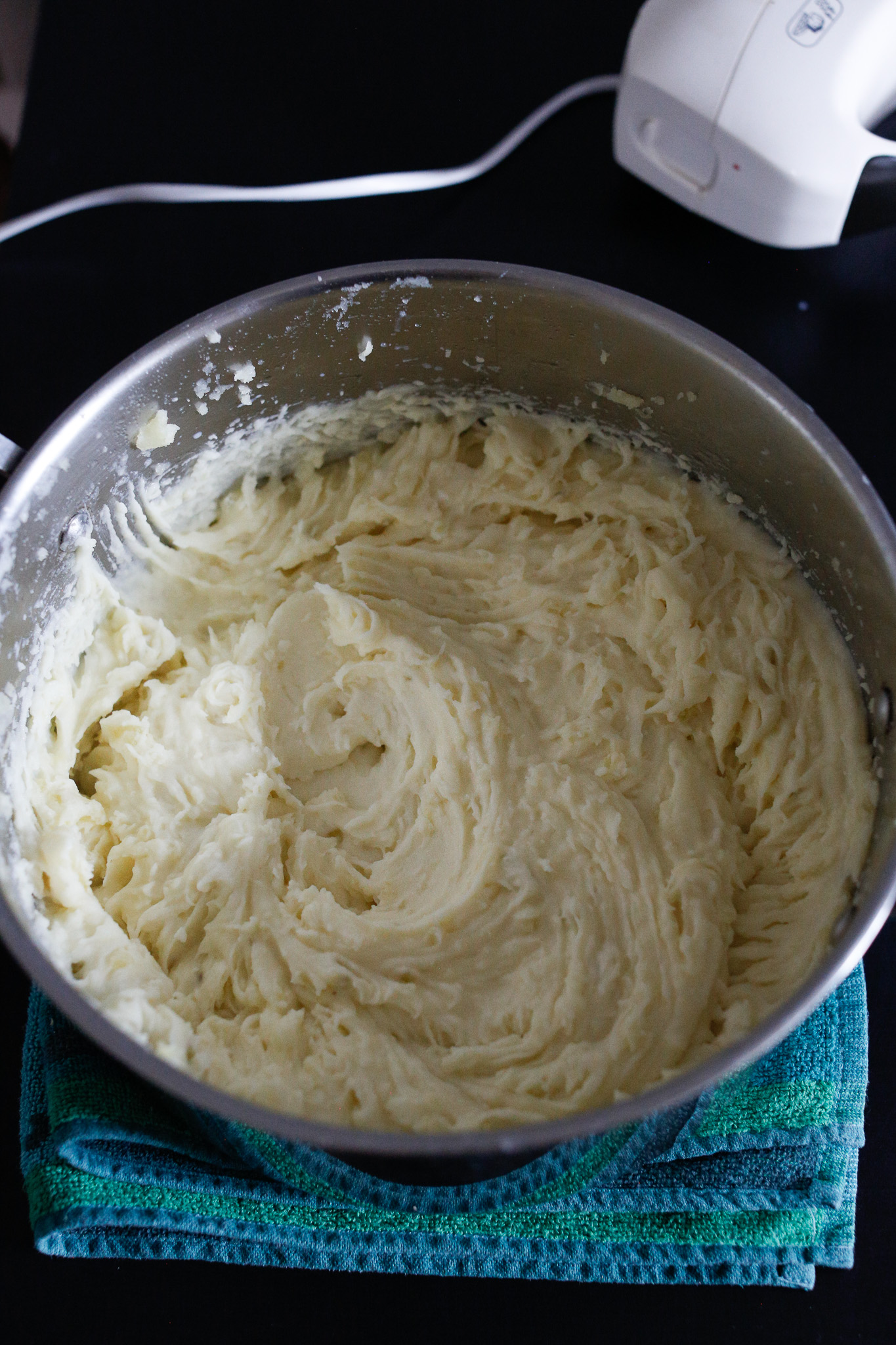 Yet again, I didn't cook my potatoes through so they had small lumps in them but they were still creamy and delicious. I added in some more milk and butter and salt to taste