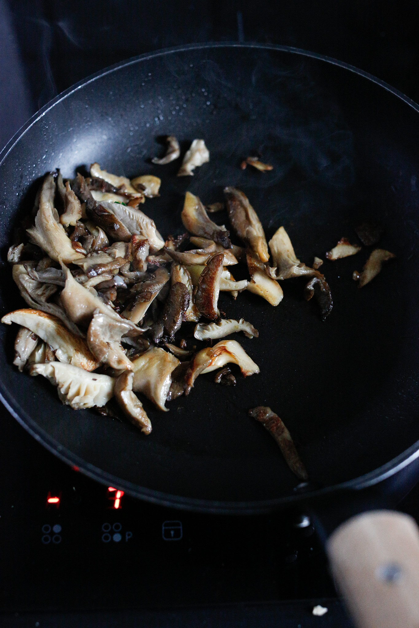 I like my mushrooms about here. I've added enough water to allow them to cook inside. Taste one if you are unsure