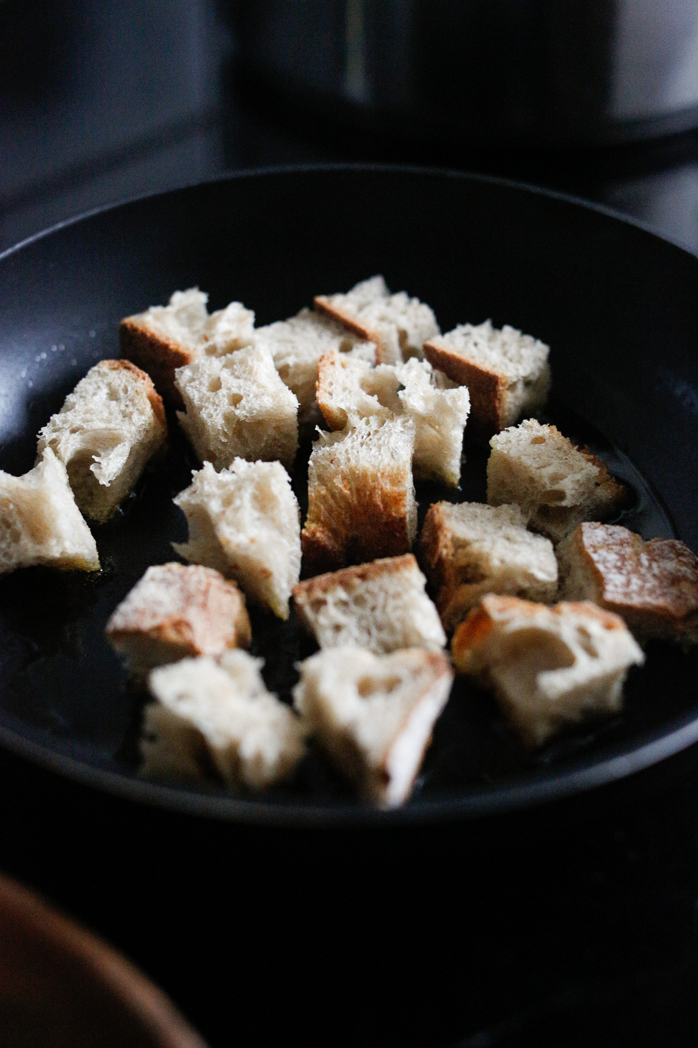 Leave them on one side until it's browned. You'll want to flip them one by one either with tongs or a fork & spoon