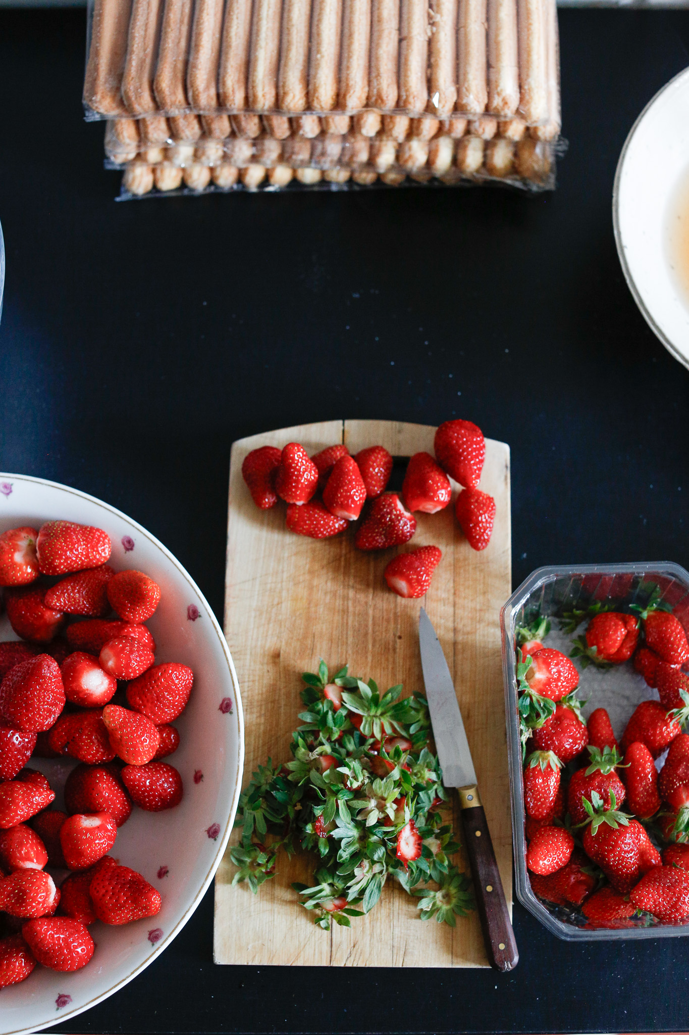Practice not cutting too much of the strawberry top. There is a lot of waste when you just clean cup the 1/4 of the strawberry top!