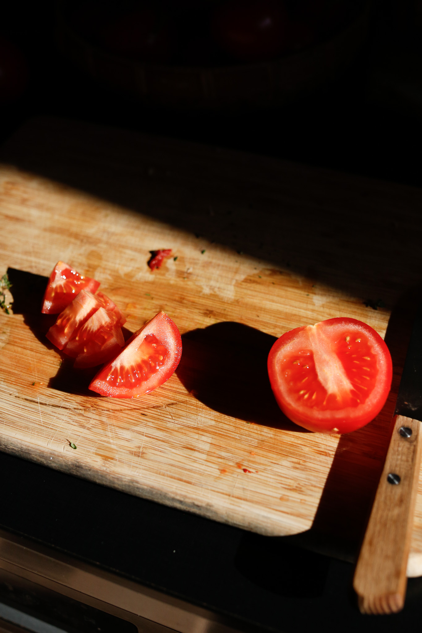 Cut up tomatos