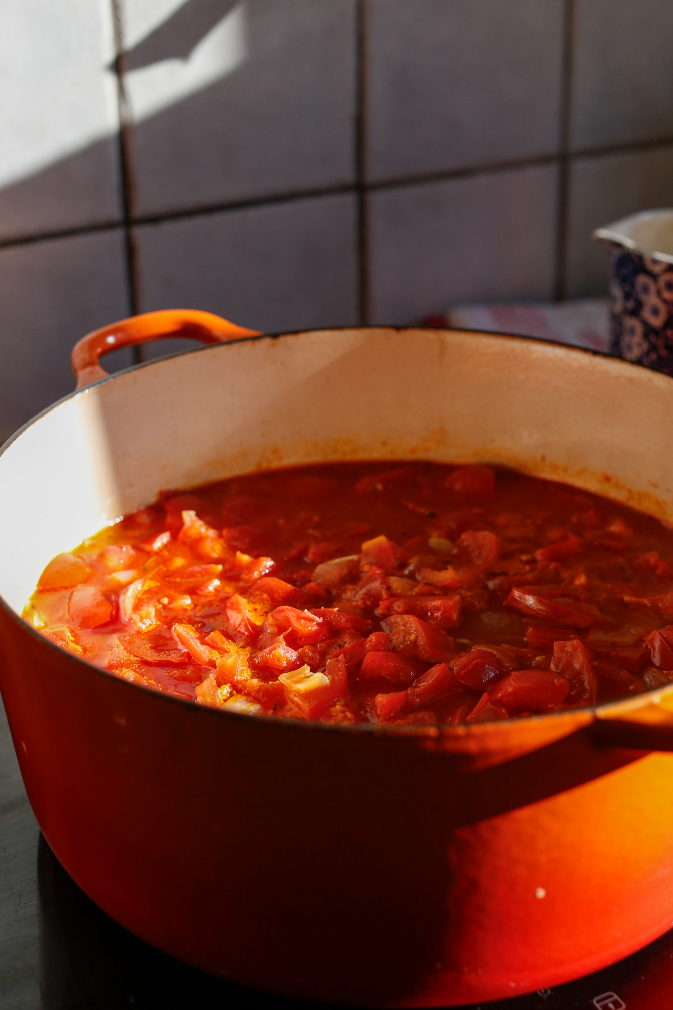 Simmer tomatoes for 30-40 minutes