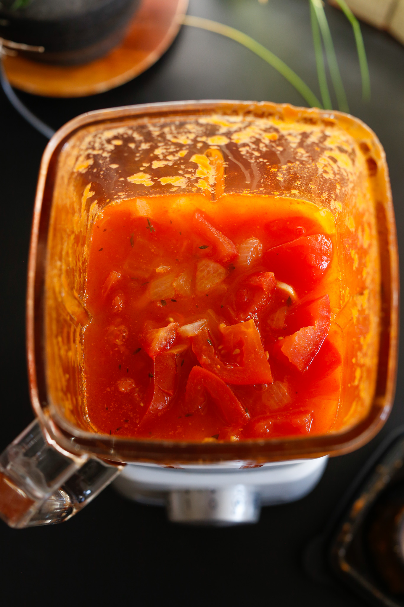 Put your soup in the blender and blend