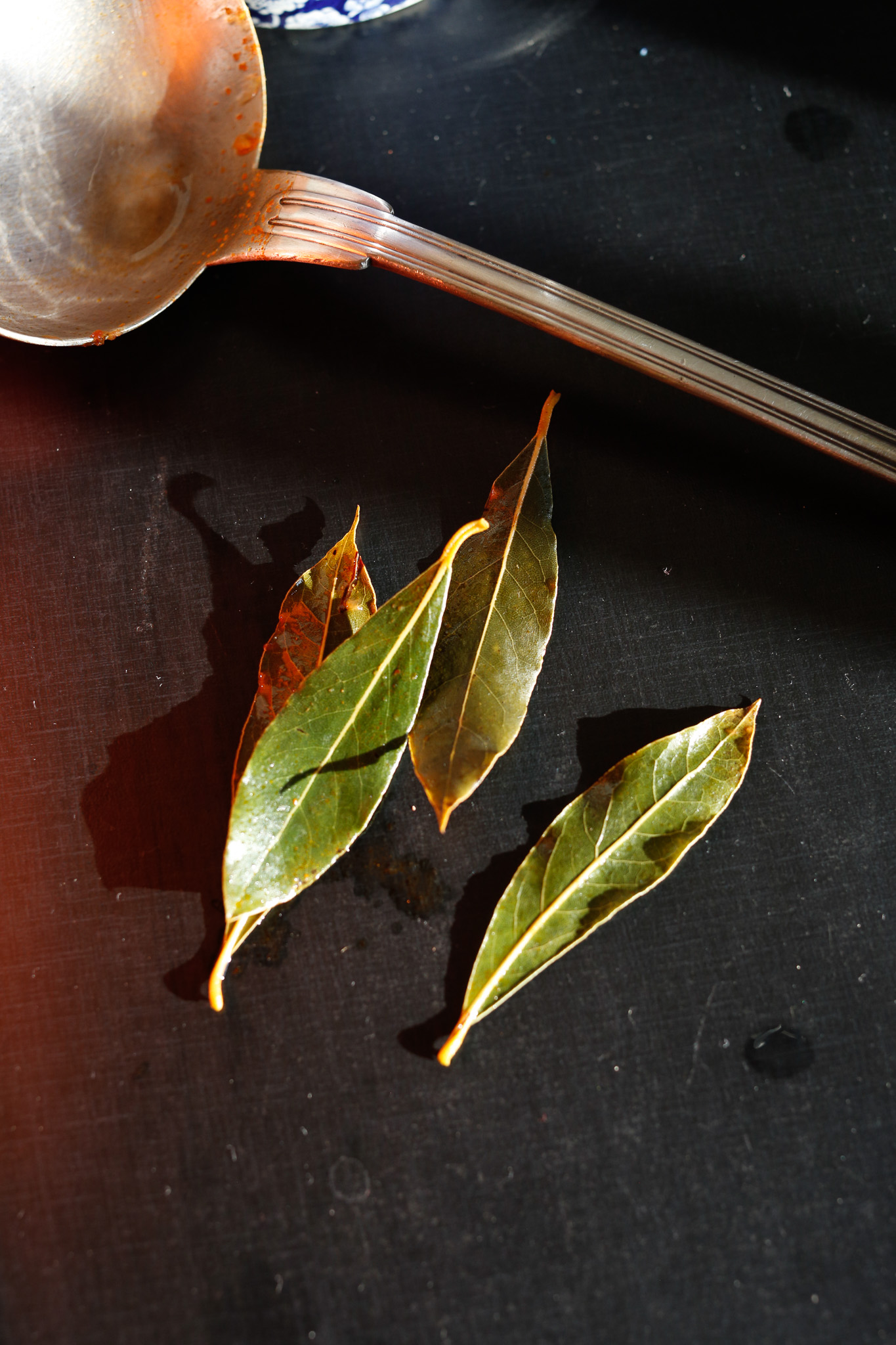 Take out bay leaves before blending the soup!