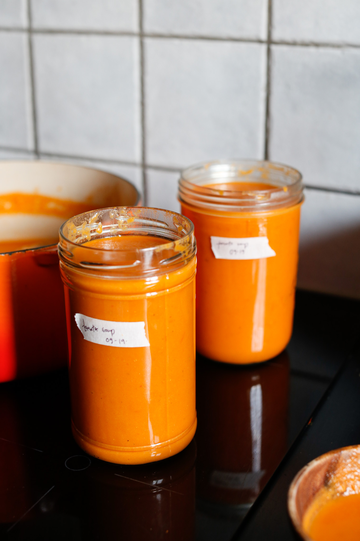 If you want to freeze this soup, fill a mason jar leaving 1.5-2 inches of space at the top for expansion during freezing