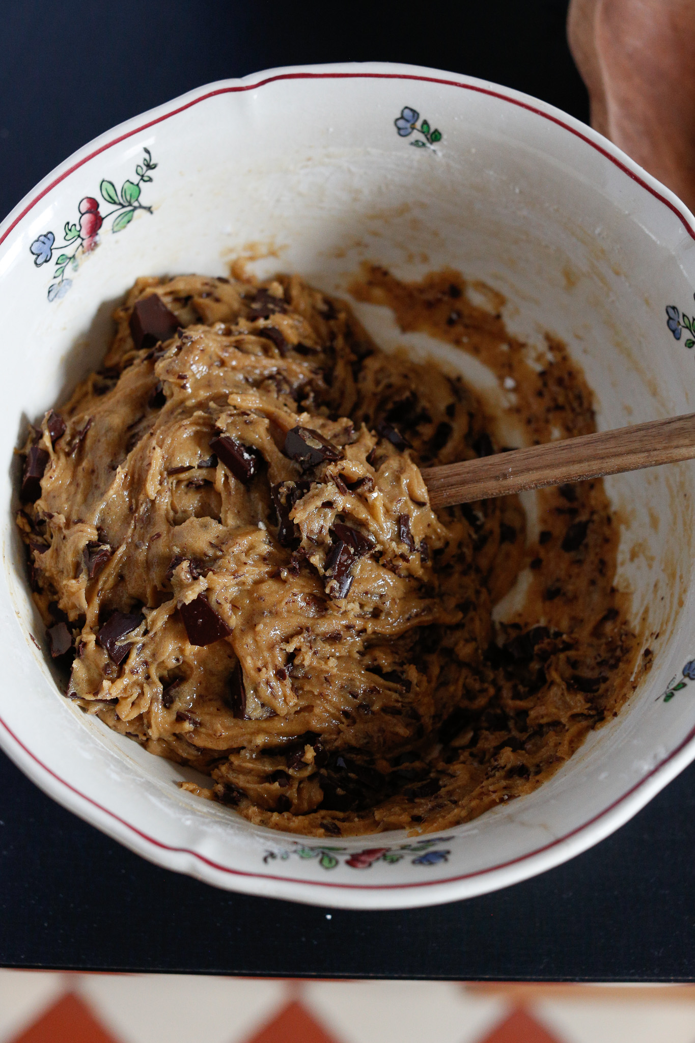 If you like to "taste" the dough this is the time to dive in. Right after it comes together.
