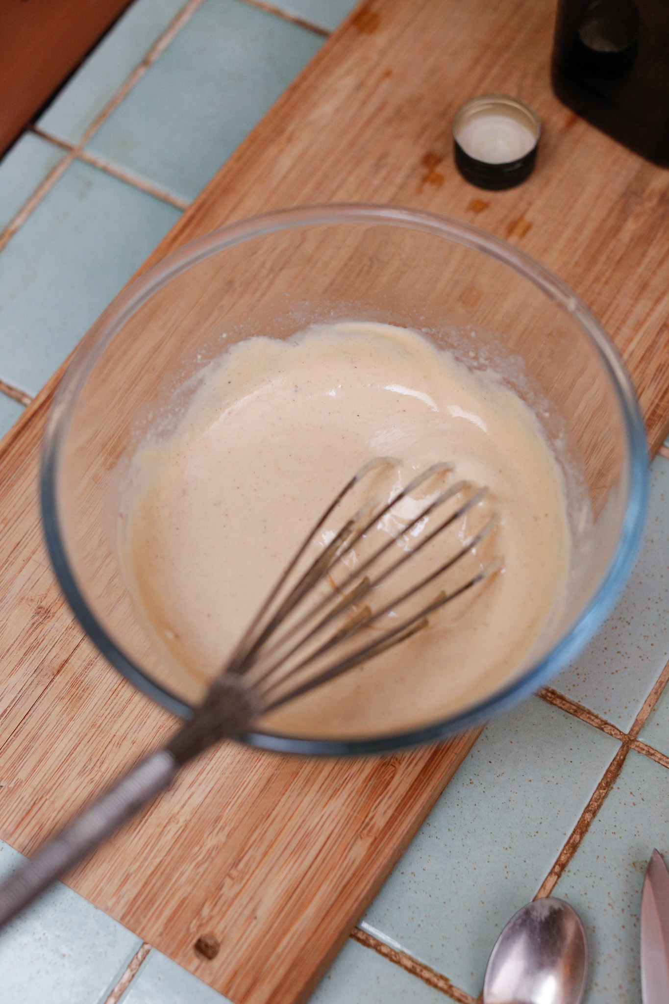 It comes out creamy and delicious. I use this same dressing for many, many dishes.