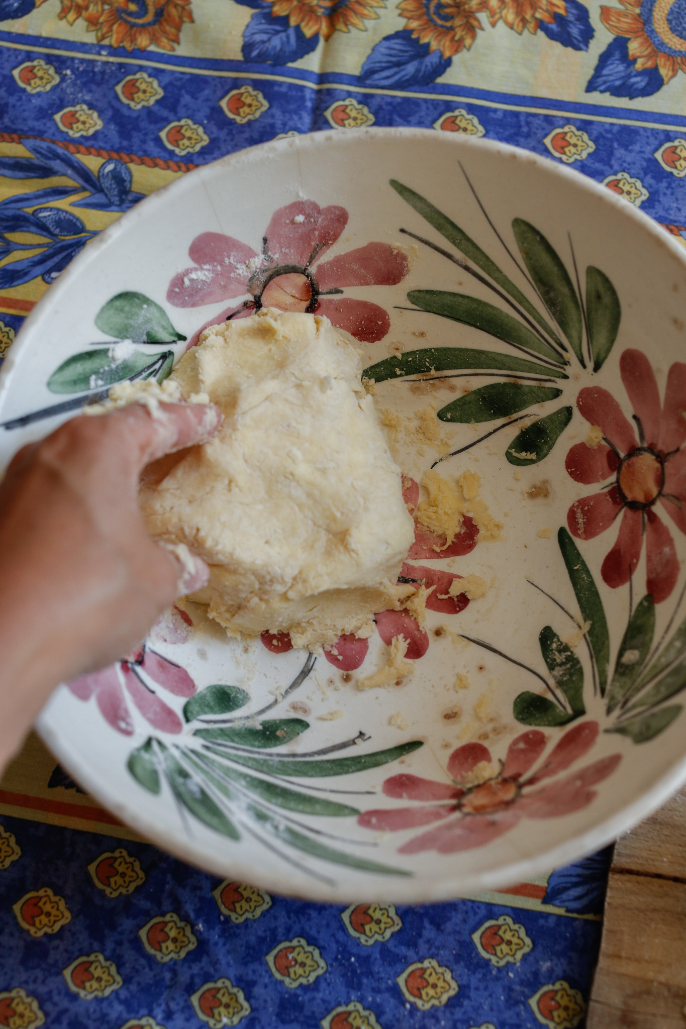 Almost there. Most likely don't need any more water at this point. Simply to gather it together and knead it a few times.
