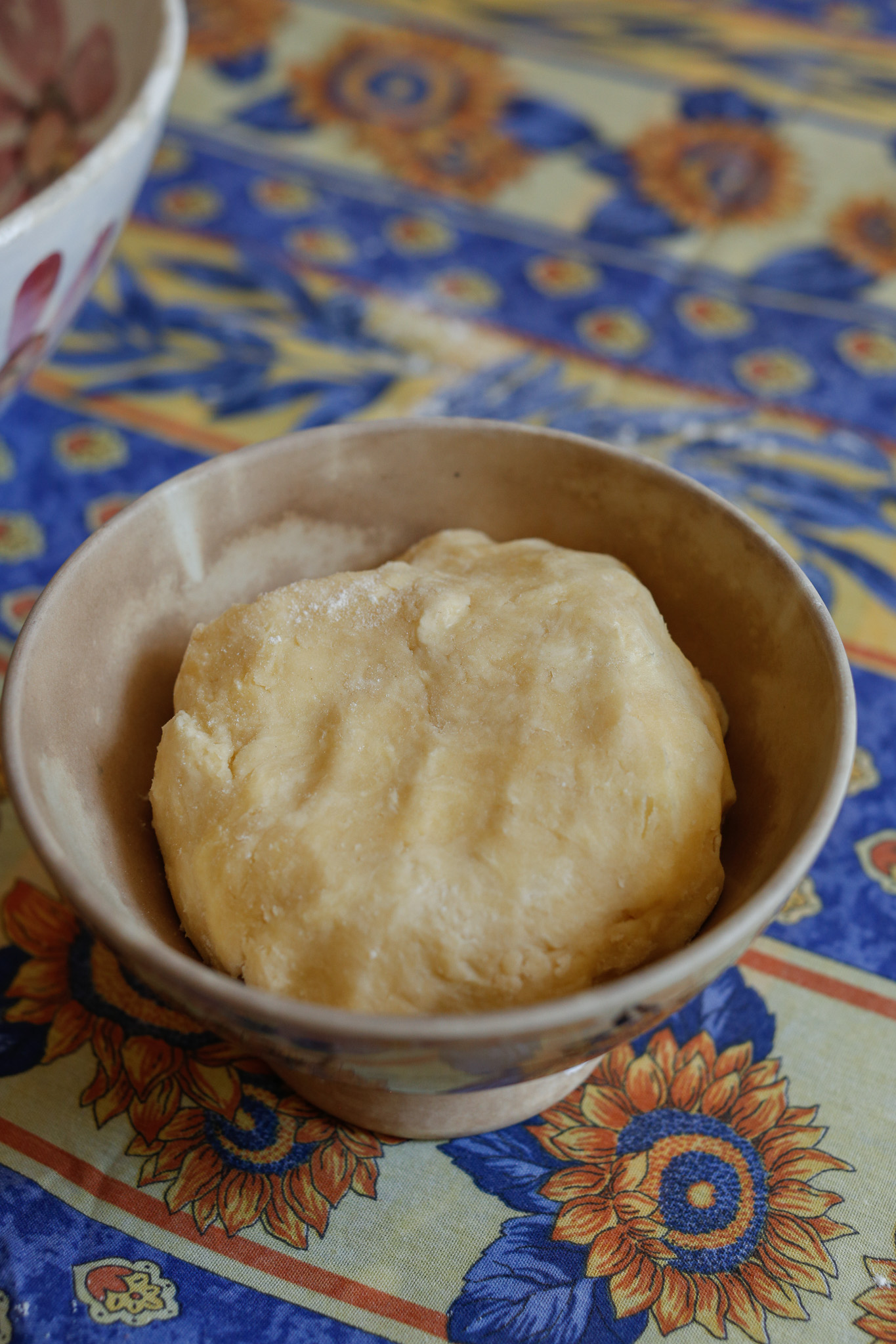 I didn't have seran wrap so I put my dough in a smaller bowl with a plate on top.