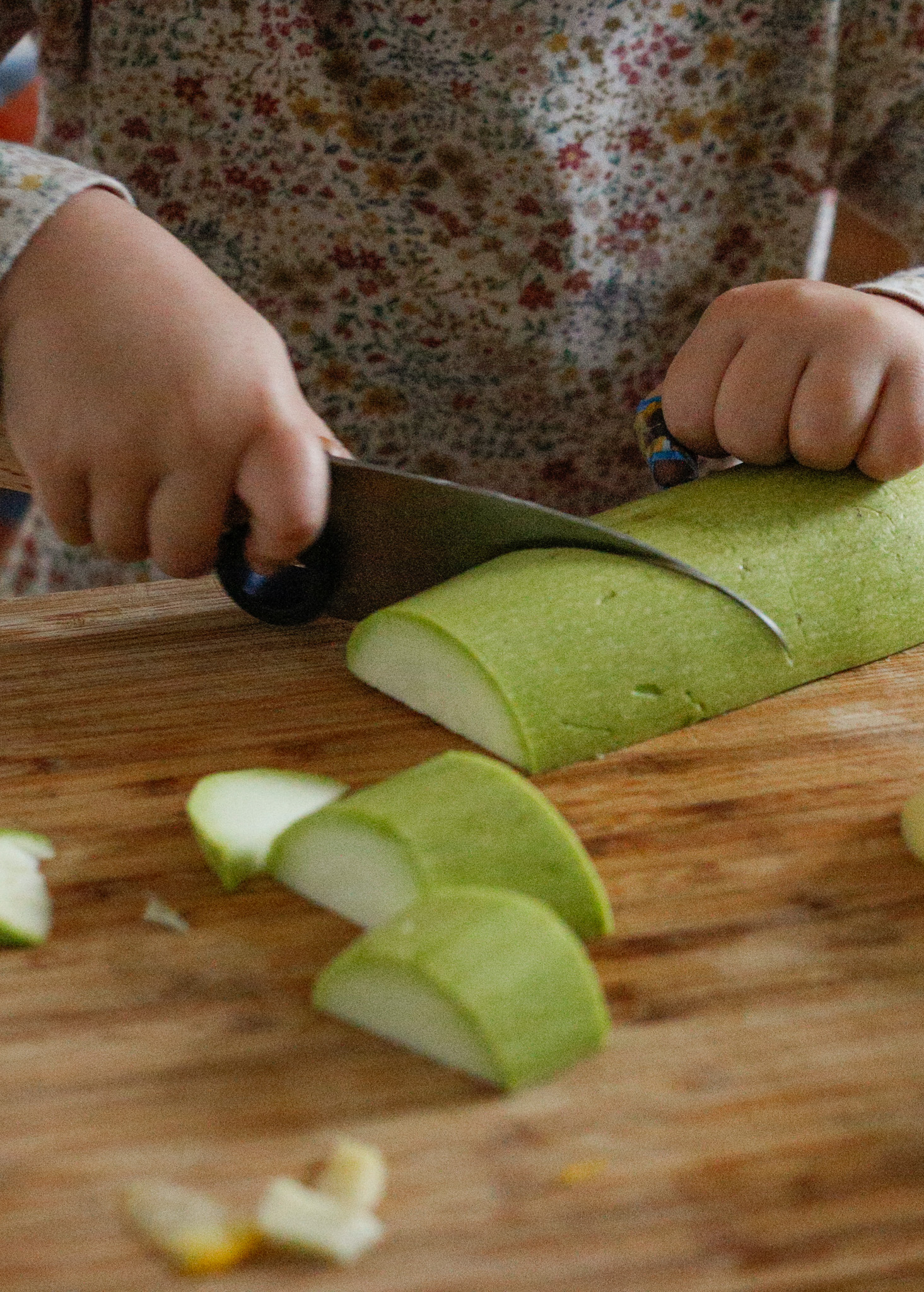 She started out by using the knife protector