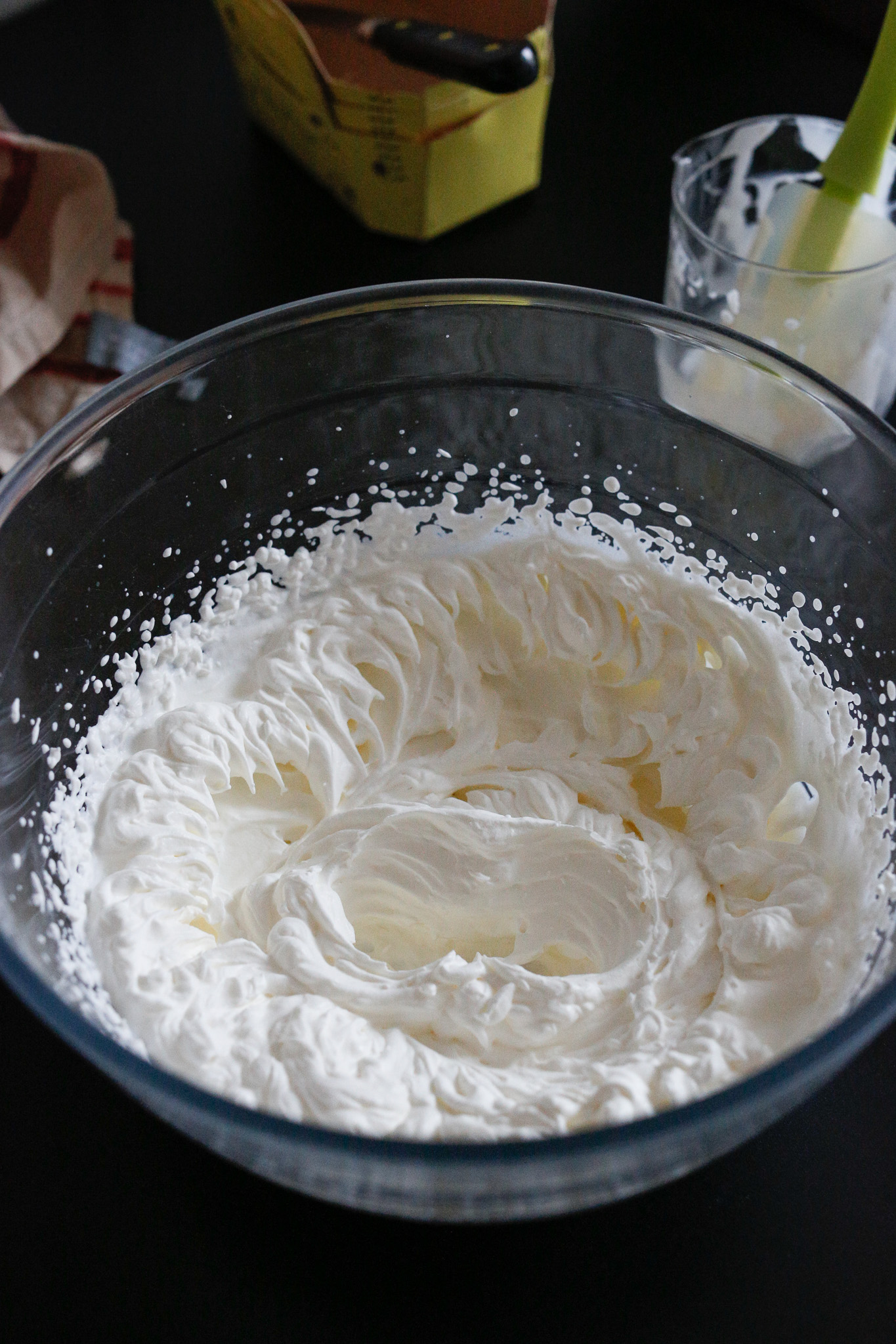 It does take some practice to beat the cream as far as it can go without reaching the point of no return. It should look like this and feel thick.