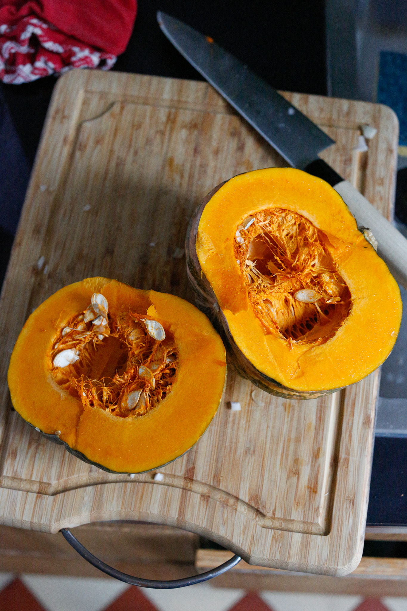 With a spoon you'll want to scrape out the inside.