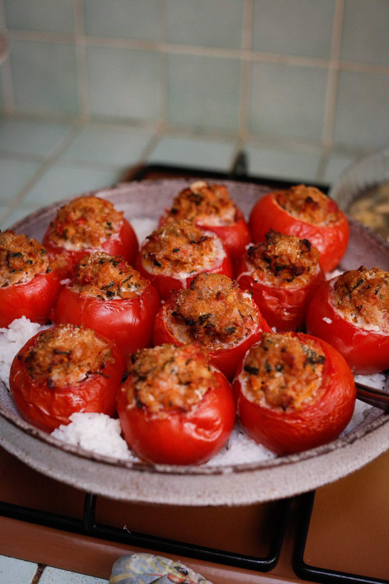 I like to serve these cute little tomatoes on top of a bowl or platter of rice.