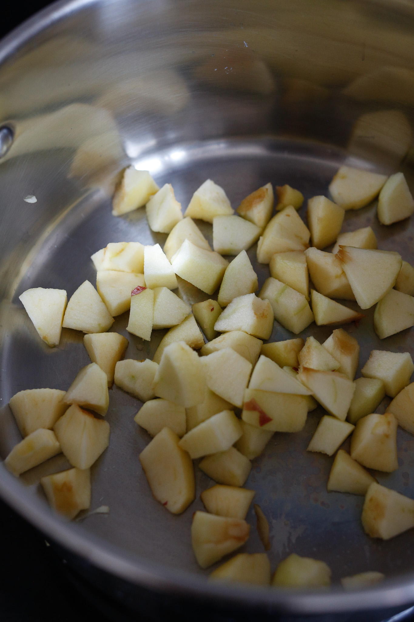 I cut these up into small pieces but this is not necessary. They can be bigger and uneven too!